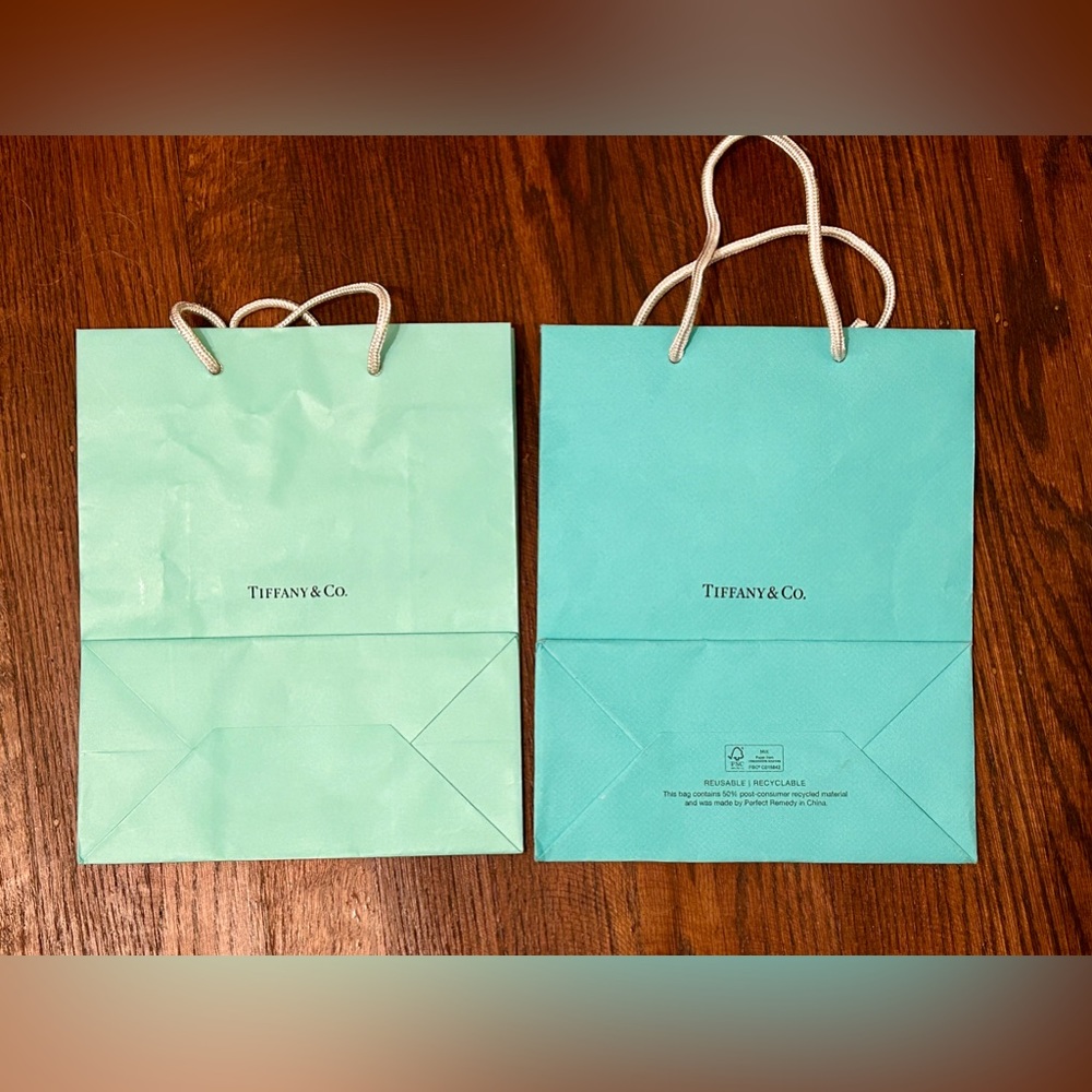 Large Tiffany jewelry necklace ring earrings bracelet gift bags x 2